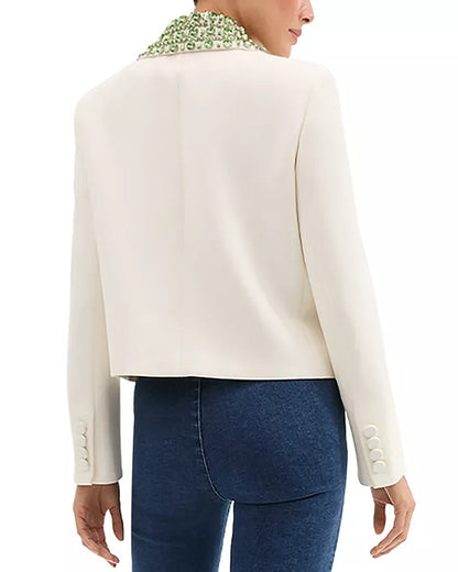 The View 2025 Joy Behar White And Green Embellished Jacket