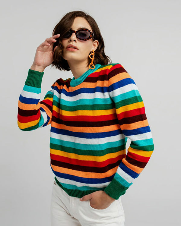 The Joe Schmo Show 2025 Rainbow Striped Sweater