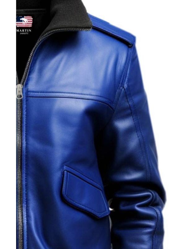 Blue Jacket - Blue Faux Leather Jacket
