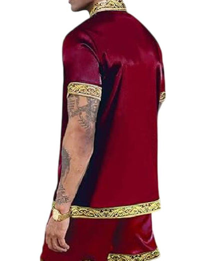 90 Day Fiance Pillow Talk Burgundy & Gold Trim Pajamas