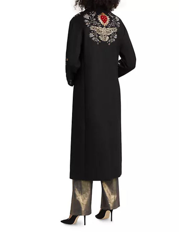 The Today Show 2025 Jenna Bush Hager Black Embroidered Coat