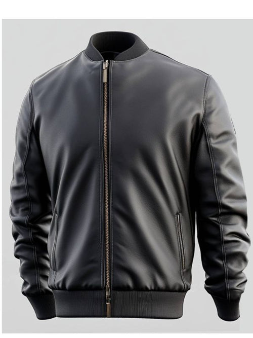 Carter Black Leather Jacket - Men Leather Jacket Black