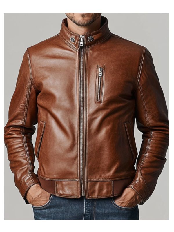 Charlotte Leather Brown Jacket - Men Leather Jacket Brown