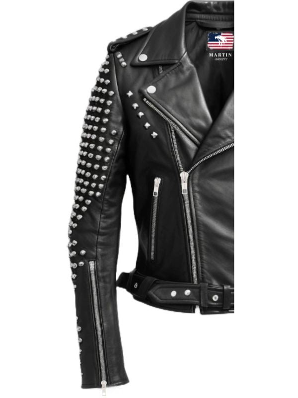 Men Black Biker Leather Jacket - Leather Biker Black Jacket