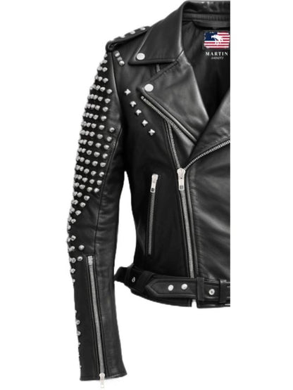 Men Black Biker Leather Jacket - Leather Biker Black Jacket