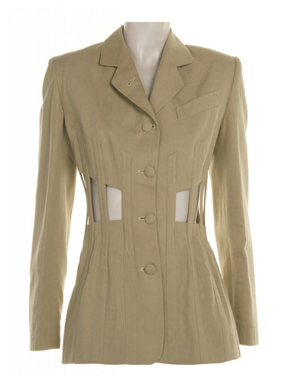 Selling The City 2025 Jade Chan Cage Cut Out Green Blazer