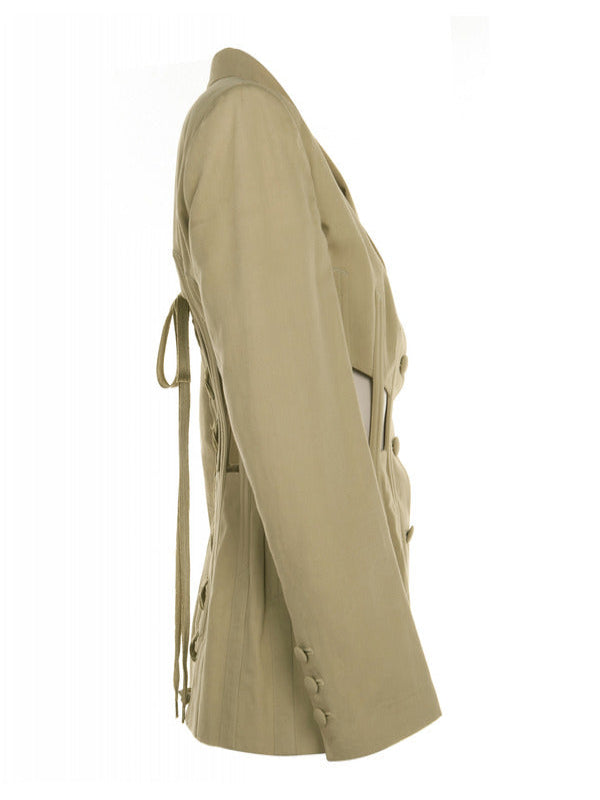 Selling The City 2025 Jade Chan Cage Cut Out Green Blazer