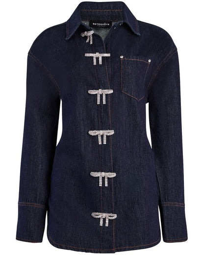 The Today Show 2025 Sunny Anderson Bow Denim Shirt