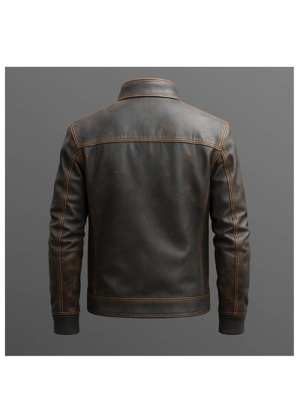 Enzo Leather Brown Jacket - Men Leather Jacket Brown