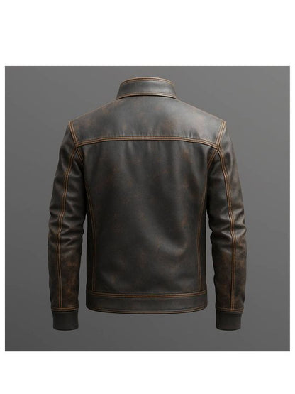 Enzo Leather Brown Jacket - Men Leather Jacket Brown