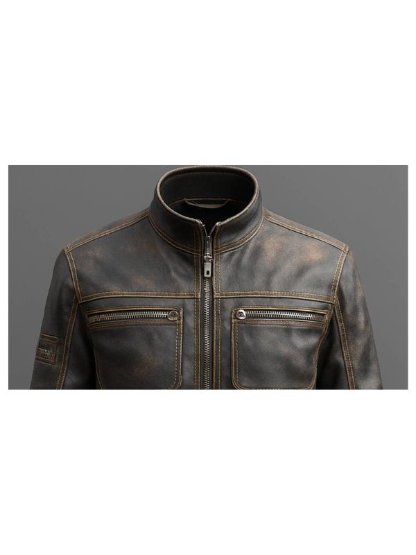 Enzo Leather Brown Jacket - Men Leather Jacket Brown