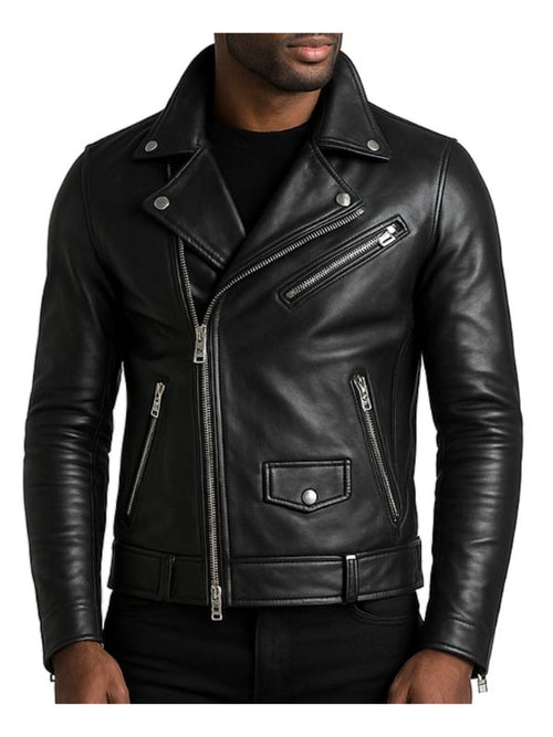 Ezra Black Leather Jacket - Men Leather Jacket Black