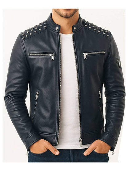 Hunter Black Leather Jacket - Men Leather Jacket Black