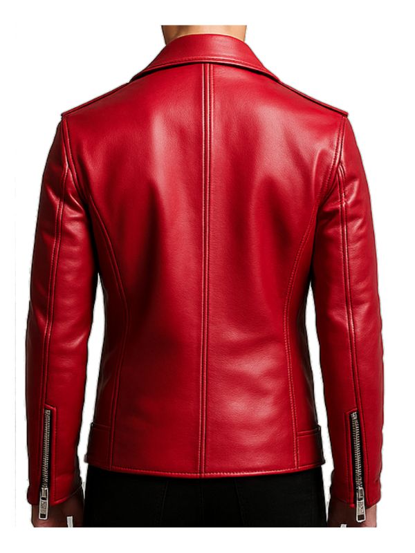 Isaac Red Leather Jacket - Leather Jacket for Men Red