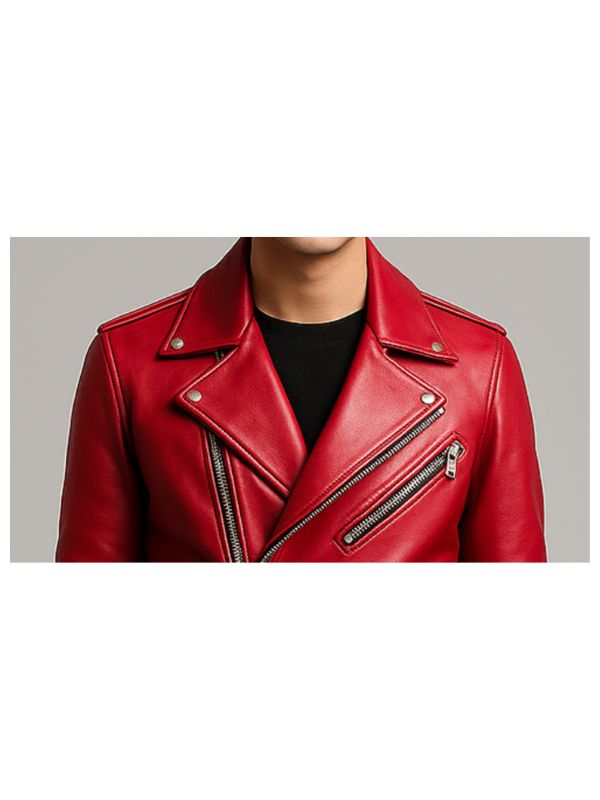 Isaac Red Leather Jacket - Leather Jacket for Men Red