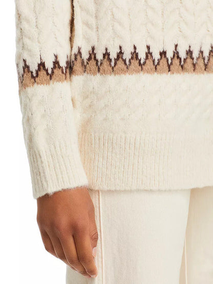 Ransom Canyon 2025 Minka Kelly White Fair Isle Knit Cardigan