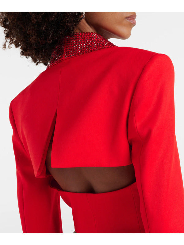 Ransom Canyon 2025 Meta Golding Red Embellished Blazer