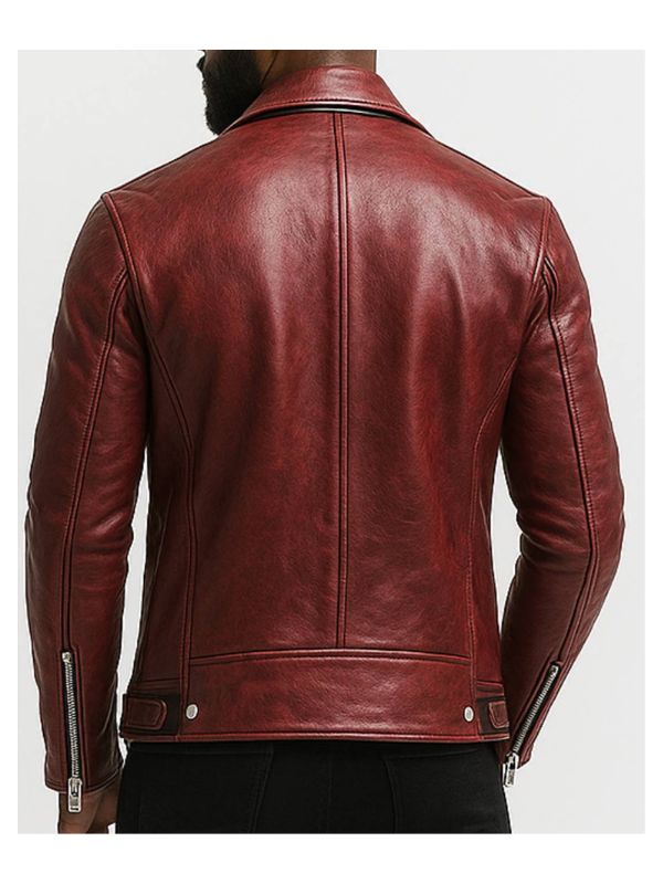 Roman Red Leather Jacket - Leather Jacket for Men Red