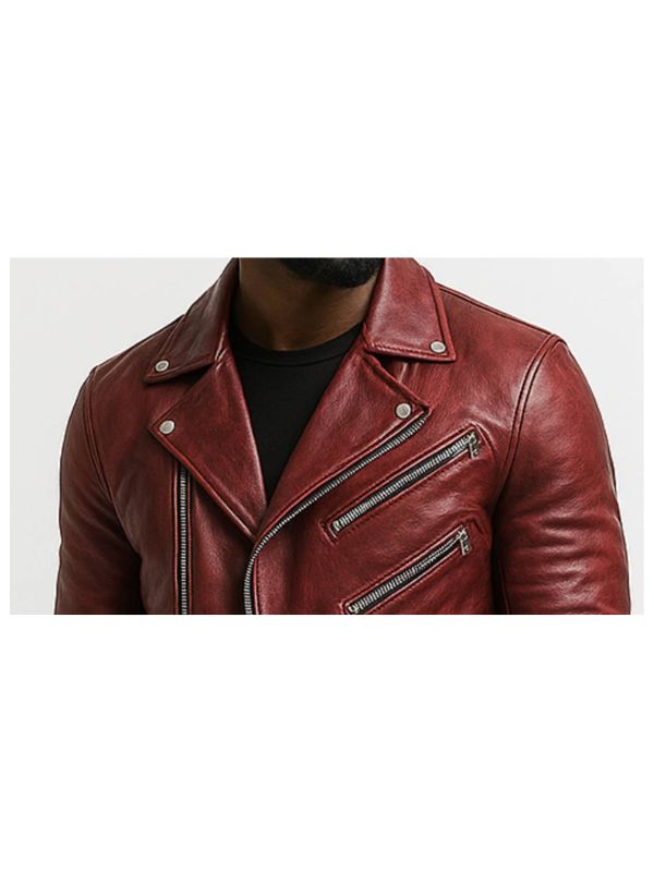 Roman Red Leather Jacket - Leather Jacket for Men Red