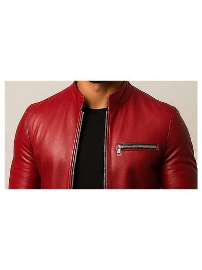 Jack Red Leather Jacket - Leather Jacket for Men Red