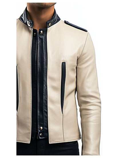 Jesse white Leather Jacket - Men Leather Jacket white