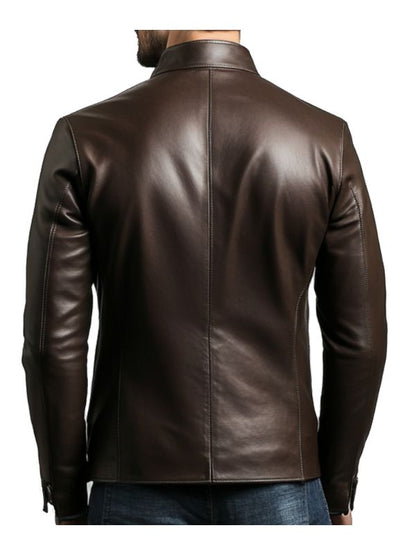 Lucas Leather Brown Jacket - Men Leather Jacket Brown
