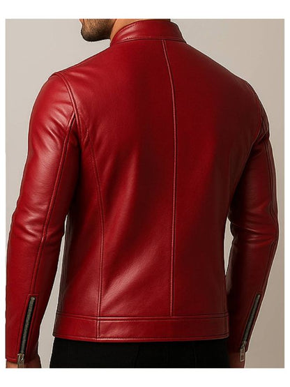 Lucas Red Leather Jacket - Leather Jacket for Men Red