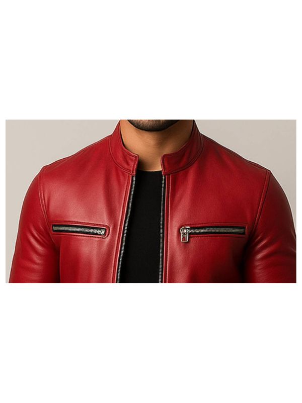 Lucas Red Leather Jacket - Leather Jacket for Men Red
