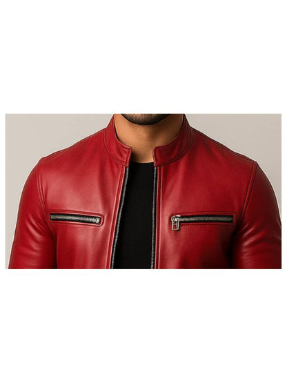 Lucas Red Leather Jacket - Leather Jacket for Men Red