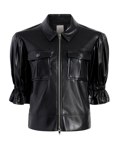 The View 2025 Joy Behar Black Leather ZipFront Jacket
