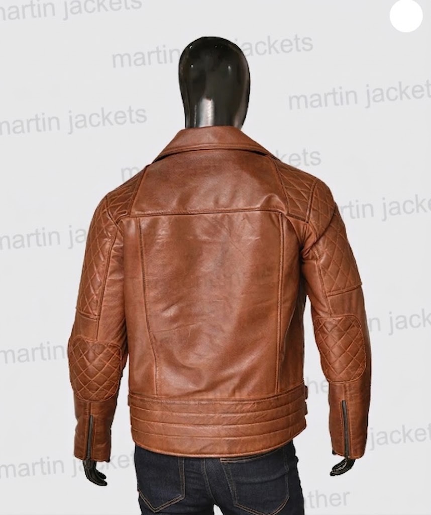 Mens Brown Biker Leather Jacket