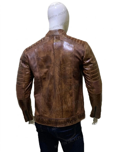 Brown Vintage Cafe Racer Leather Jacket