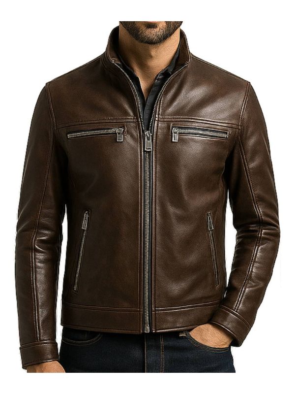 Mateo Leather Brown Jacket - Men Leather Jacket Brown