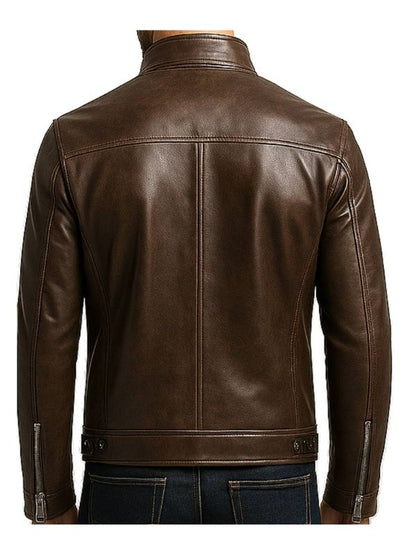Mateo Leather Brown Jacket - Men Leather Jacket Brown