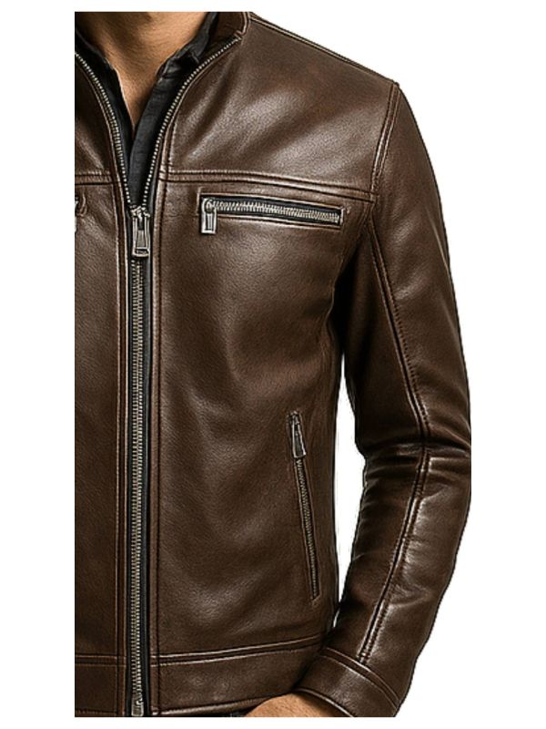 Mateo Leather Brown Jacket - Men Leather Jacket Brown