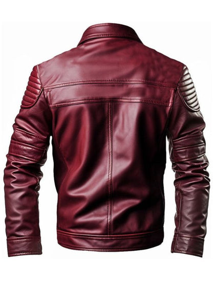 Men Angel Maroon Designer Leather Jacket