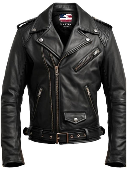 Men Black Biker Leather Jacket - Biker Jacket For Men