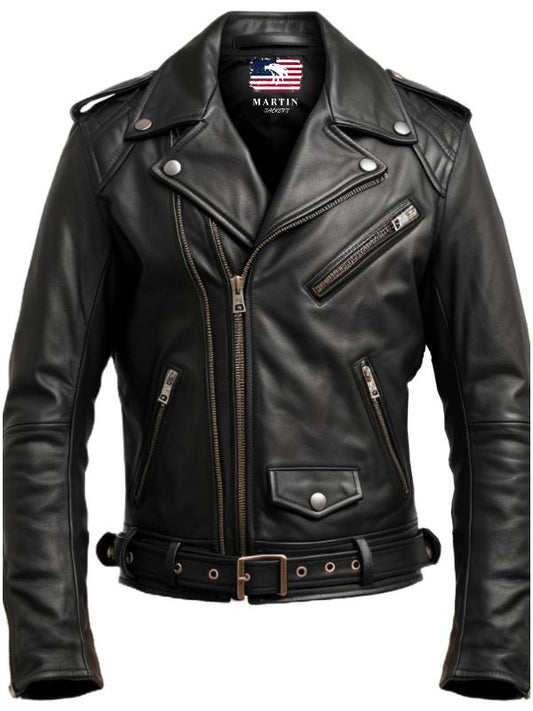 Men Black Biker Leather Jacket - Biker Jacket For Men