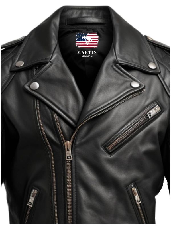 Men Black Biker Leather Jacket - Biker Jacket For Men