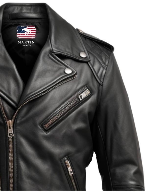 Men Black Biker Leather Jacket - Biker Jacket For Men