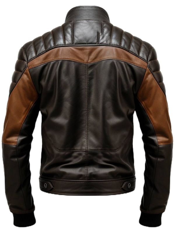 Men Black Brown Biker Stylish Leather Jacket