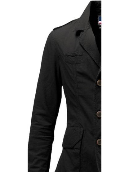 Men Black Cotton Jacket