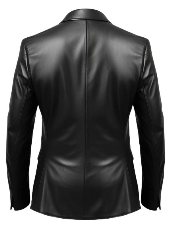 Men Black Leather Blazer - Leather Blazer for Men