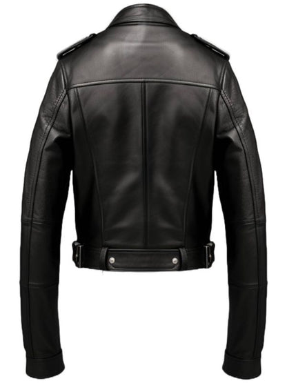 Men Black Leather Jacket - Biker Black Jacket
