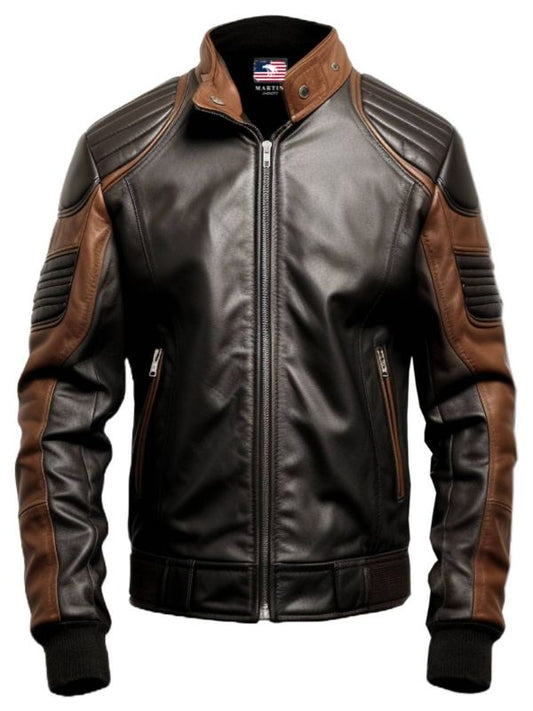 Men Black Leather Jacket - Leather Brown Jacket