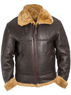 Men's Black Faux Shearling B3 Leather Jacket