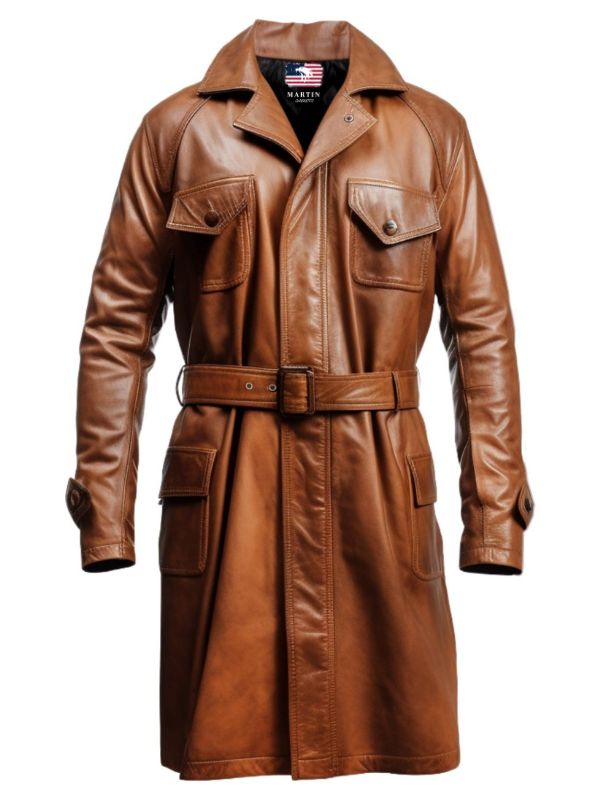 Men Brown Leather Coat- Leather Coat Brown for Men