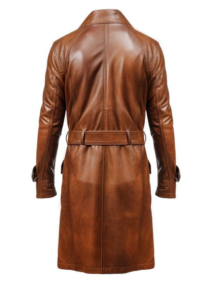 Men Brown Leather Coat- Leather Coat Brown for Men