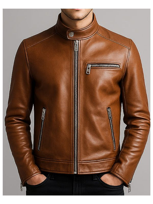 Men Brown Leather Jacket - Leather Jacket Brown