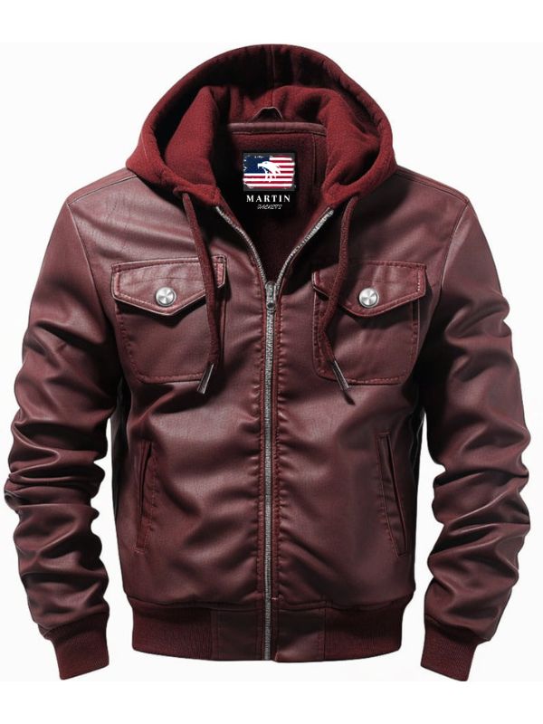 Men Classic Maroon Designer Biker Leather Jacket